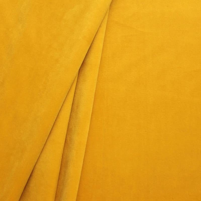 Furniture fabric in plain velvet buttercup