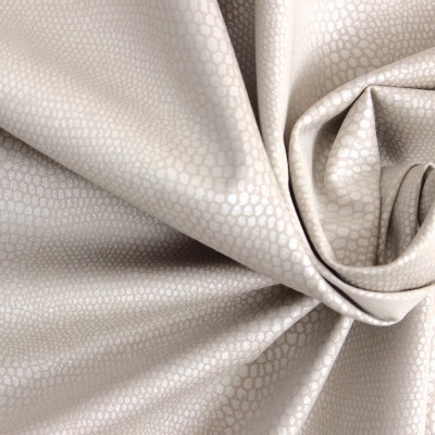 White satin viscose fabric with yellow lines