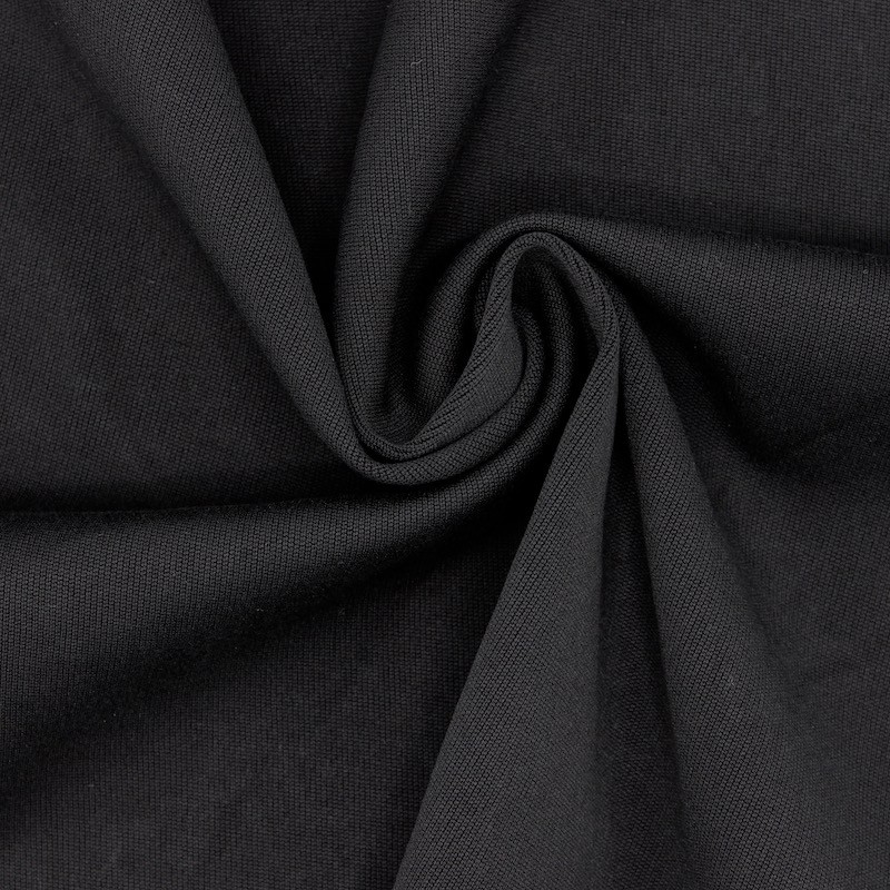 Tissu jersey extensible et lourd, noir