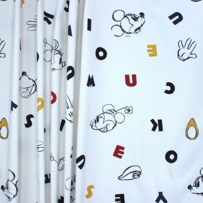 Printed furniture fabric with illustration pattern