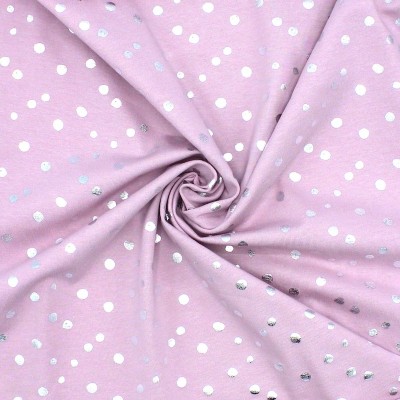 Stretch cotton with silver dots 