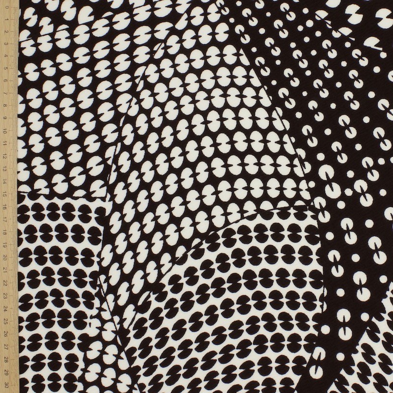 Tissu maille jacquard  noir et blanc