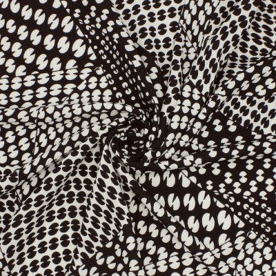 Tissu maille jacquard  noir et blanc