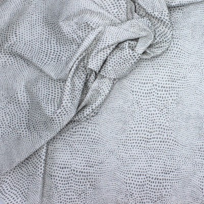 Extensible fabric with patterns - white