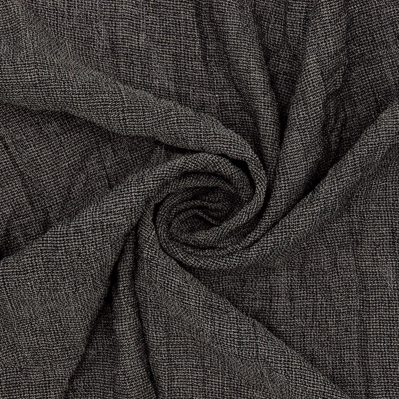 Tissu polyester aspect froissé gris