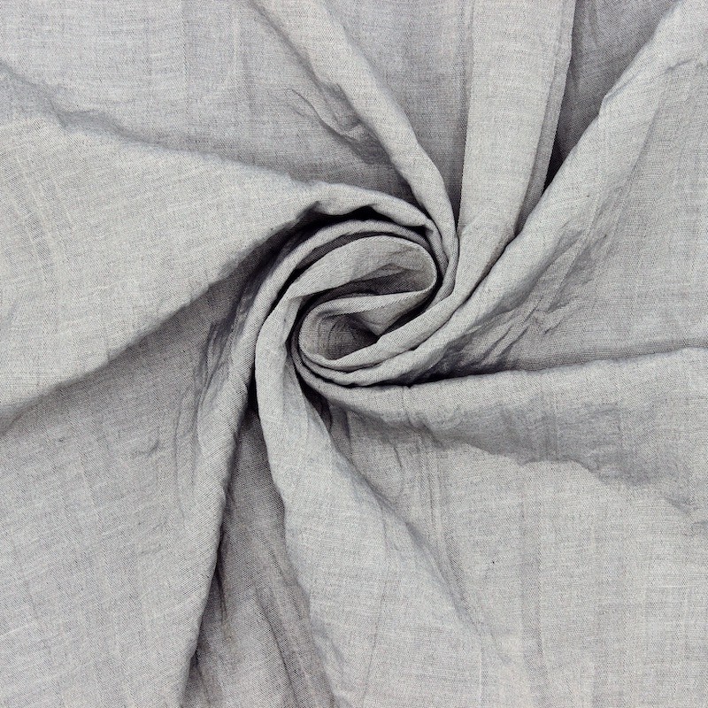 Polyester fabric with crumpled aspect - grey