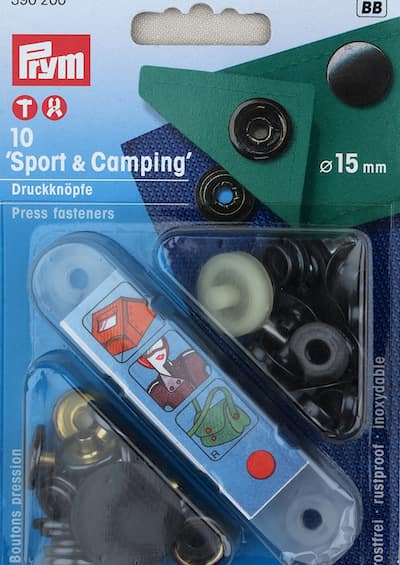 Bouton pression sans couture Sport & Camping, 15mm, bruni (390200)