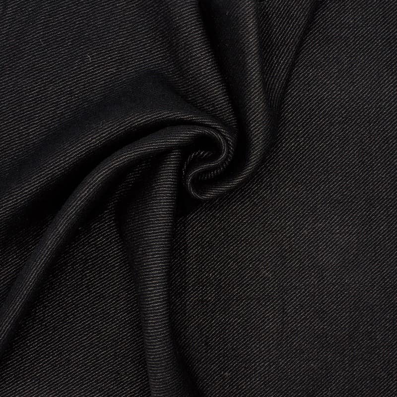 Thick and flexible wool fabric - black