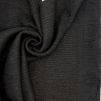 Jacquard fabric in cotton and linen - black