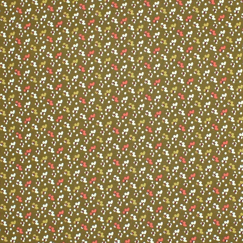 Cotton with pattern - khaki background