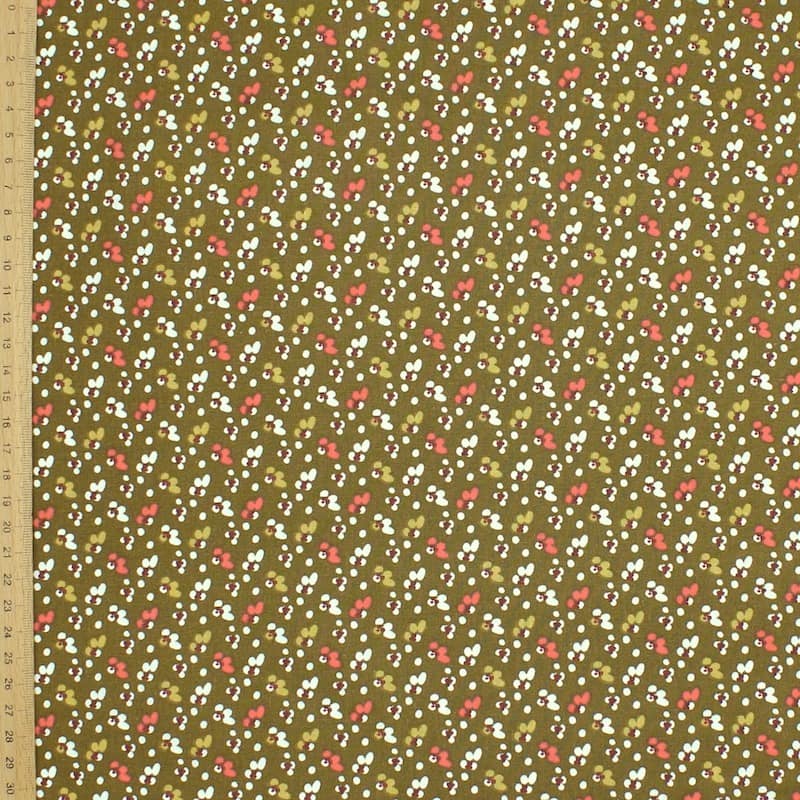 Cotton with pattern - khaki background