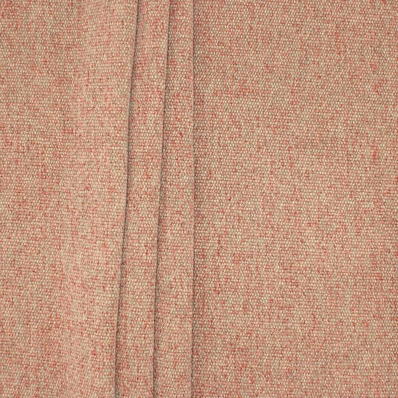 Fabric with thick linen aspect - beige and red