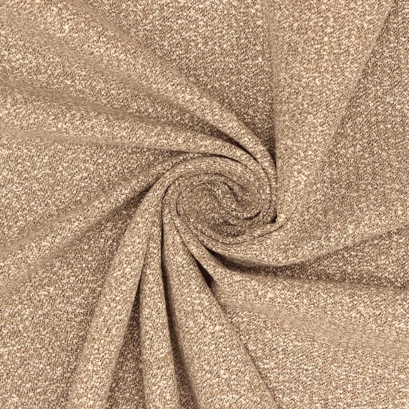 Apparel fabric with golden thread - taupe