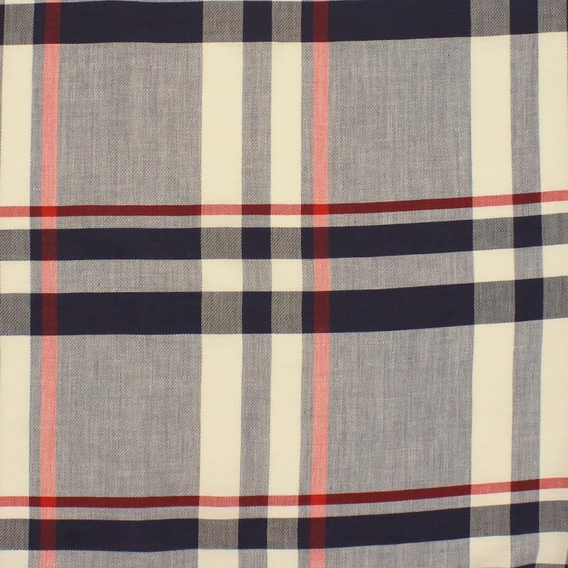 Checkerd fabric in cotton and linen 