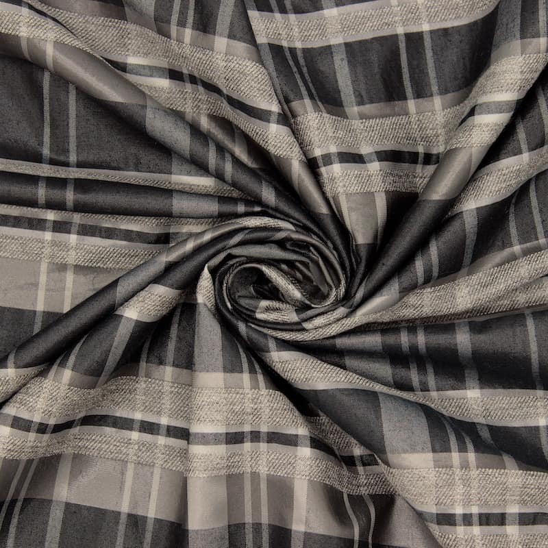 Checkerd fabric  - grey and black