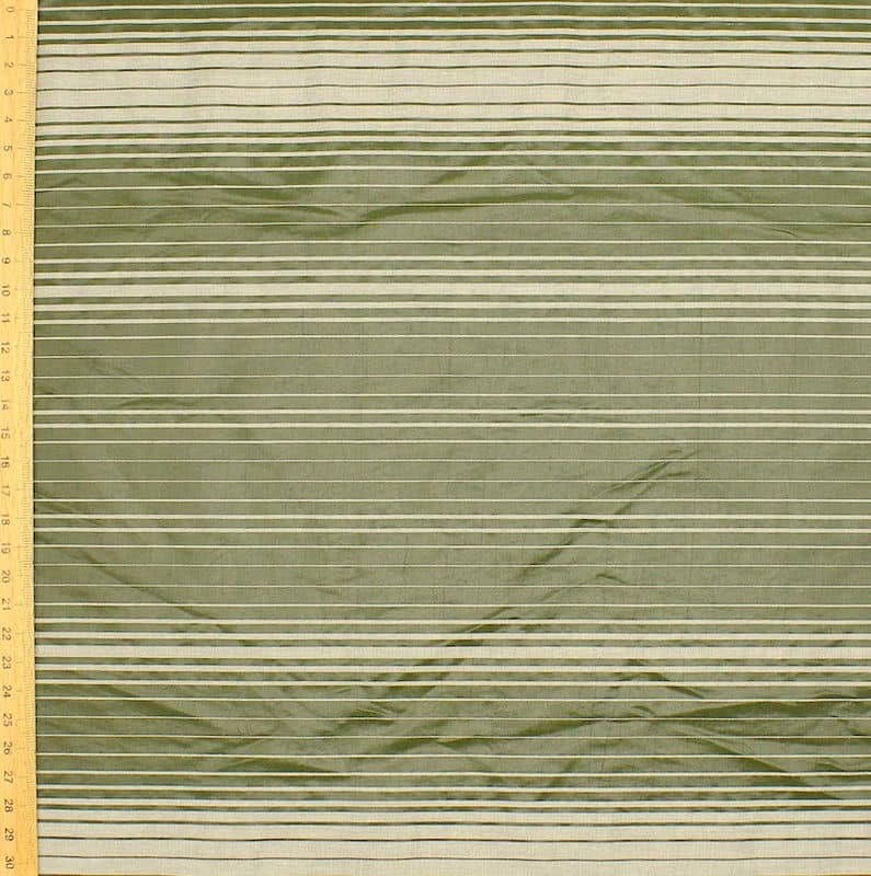 Striped polyester fabric - green