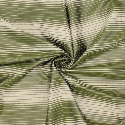 Striped polyester fabric - green