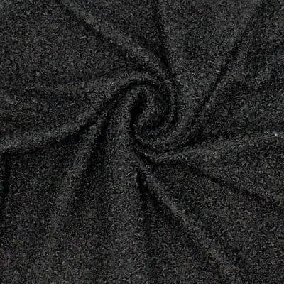 Tissu imitation laine type bouclette noir