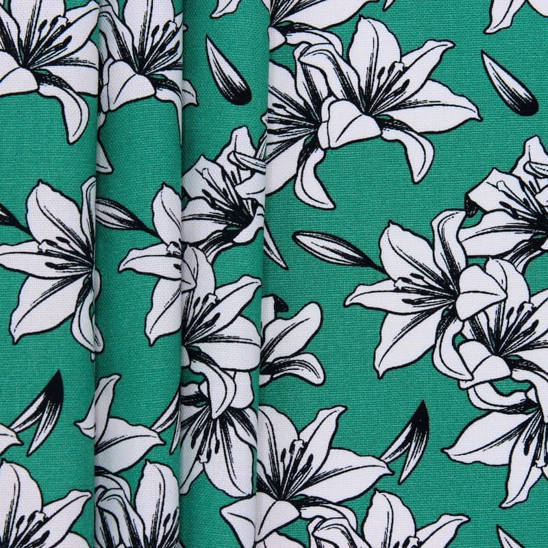 Cotton with flower print - green