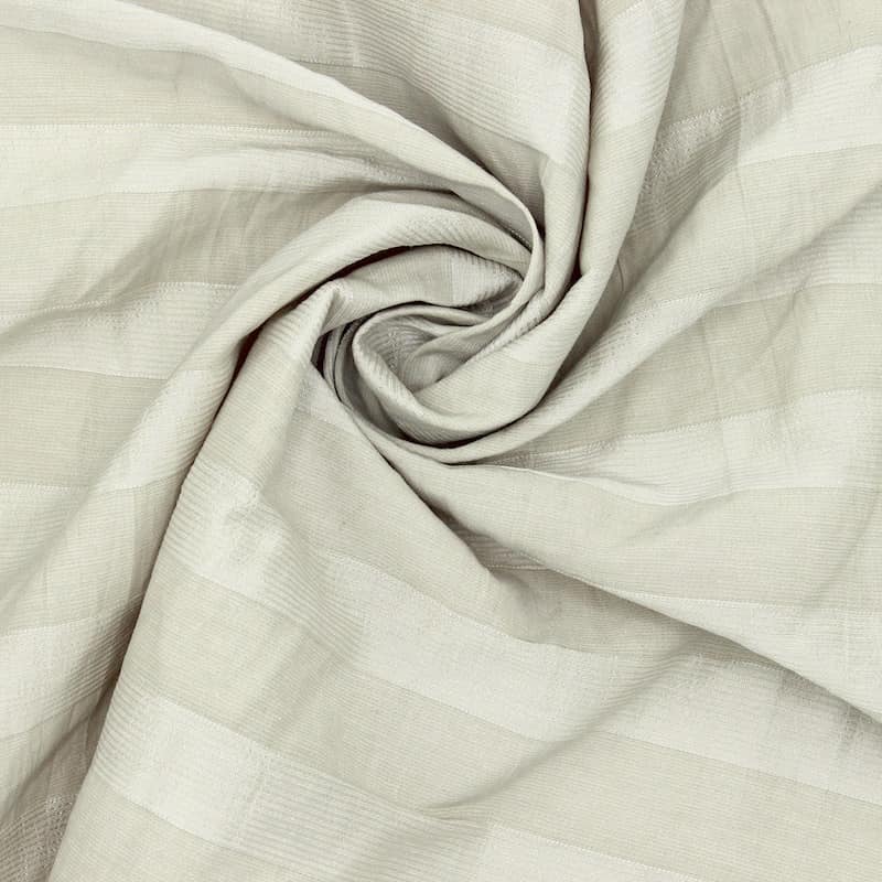 Striped viscose fabric - beige