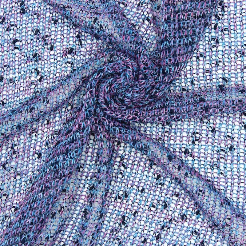 Mesh fabric - blue and pink