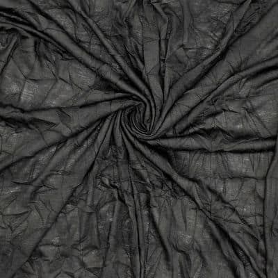 Crumpled jersey fabric - black