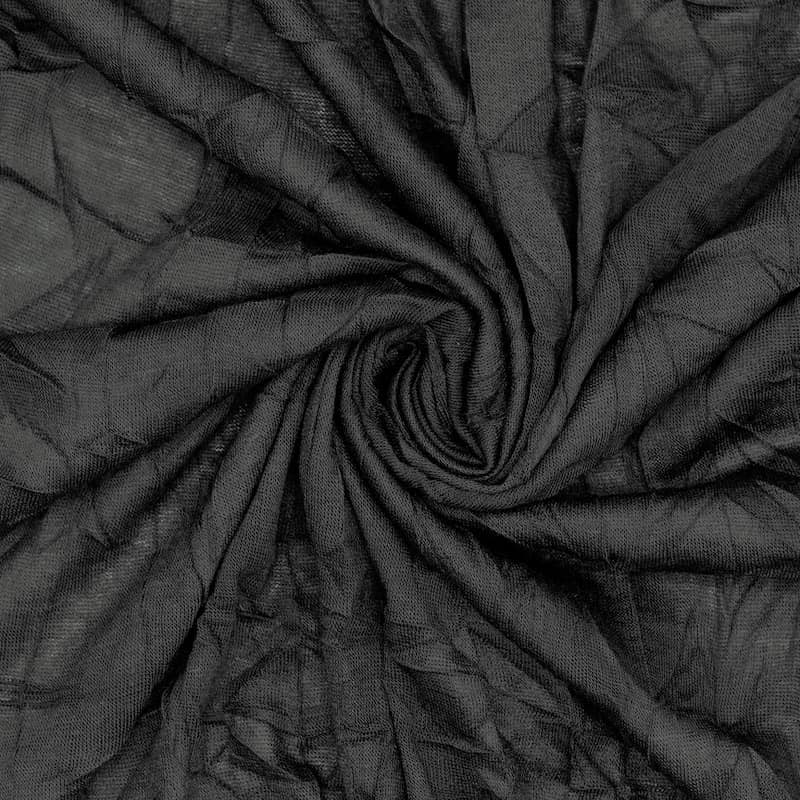 Crumpled jersey fabric - black