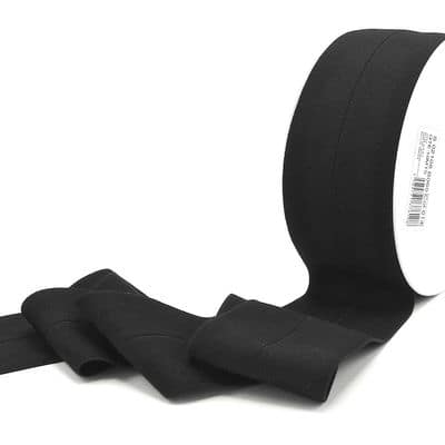 Pre-folded elastic of 60mm - black