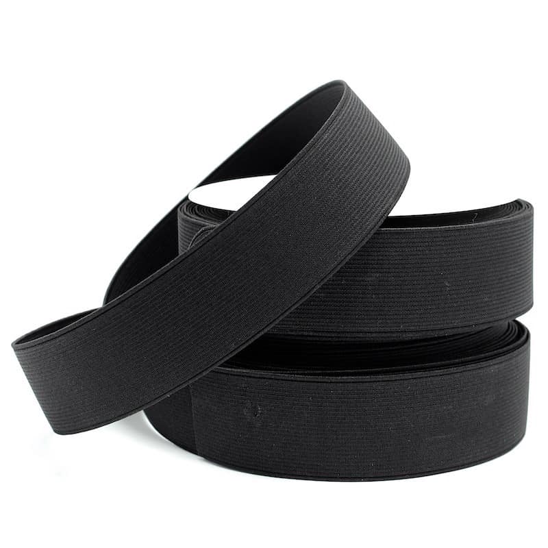 Ribbed elastic - black 