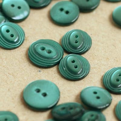 Resin button - emerald green