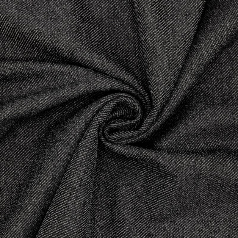 Twill extensible aspect laine noir