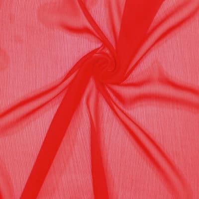 Tissu voile froissé polyester - rouge