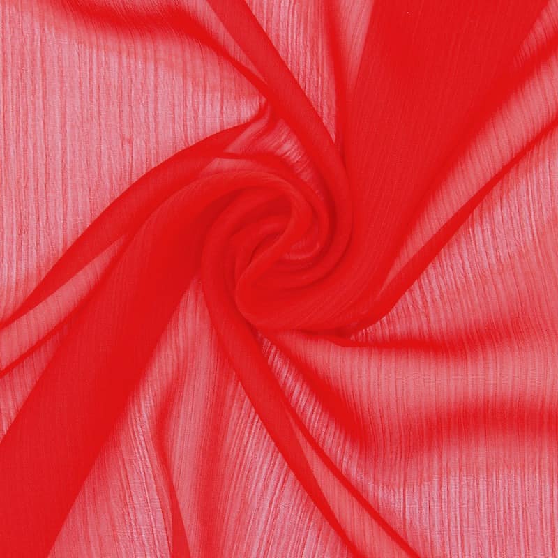 Gekreukde sluier in polyester - rood