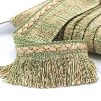 Frange viscose beige et vert