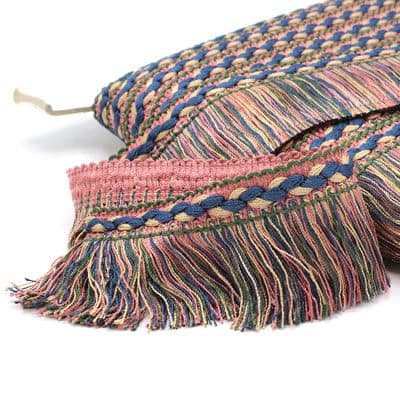 Viscose fringes - pink, blue and beige