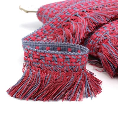 Viscose fringes - indigo and raspberry