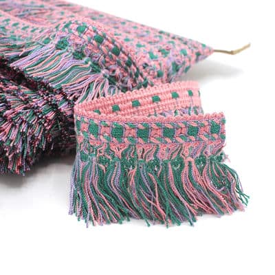 Viscose fringes - pink and green