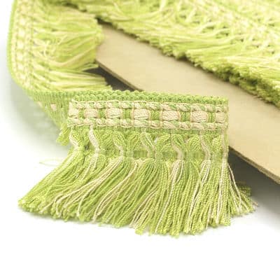 Viscose fringes - pistachio green and cream