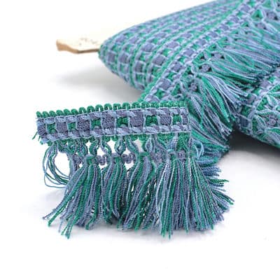 Viscose fringes - blue and green