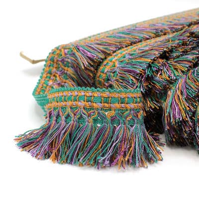 Viscose fringes - teal, purple and orange 