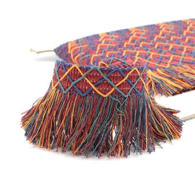 Viscose fringes - burgondy, navy blue and orange