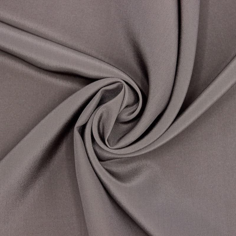 Tissu crêpe envers satin taupe