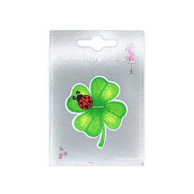 Iron-on patch clover and ladybug