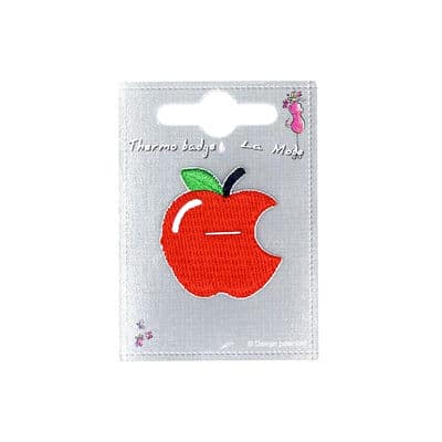 Iron-on patch crunched red apple