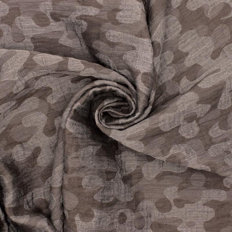 Tissu jacquard camouflage- brun