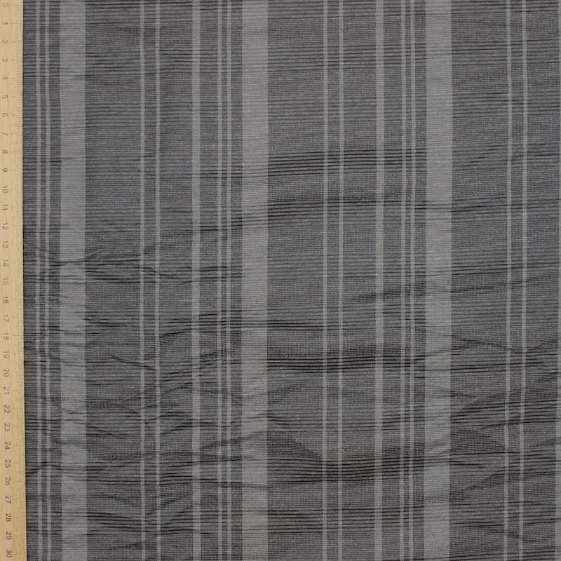 Tissu mémoire de forme carreaux - gris