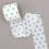 100% perlon ribbon with dots - white / blue