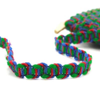 Biesband met golven - blauw, rood en groen