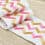 Embroidered ribbon with geometric print - pink/beige