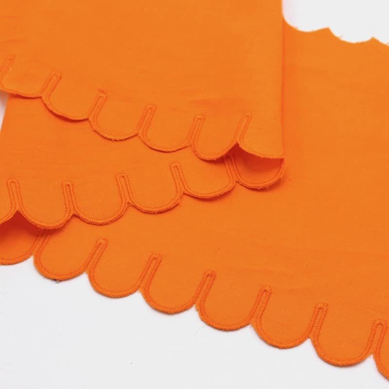 Embroidered ribbon - carrot orange 